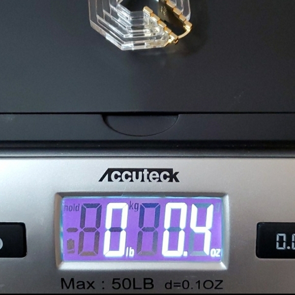 Clear Lucite & Gold 3D Earrings - Picture 6 of 6